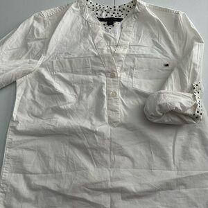 Tommy Hilfiger white shirt roll up sleeves Size Small see pics